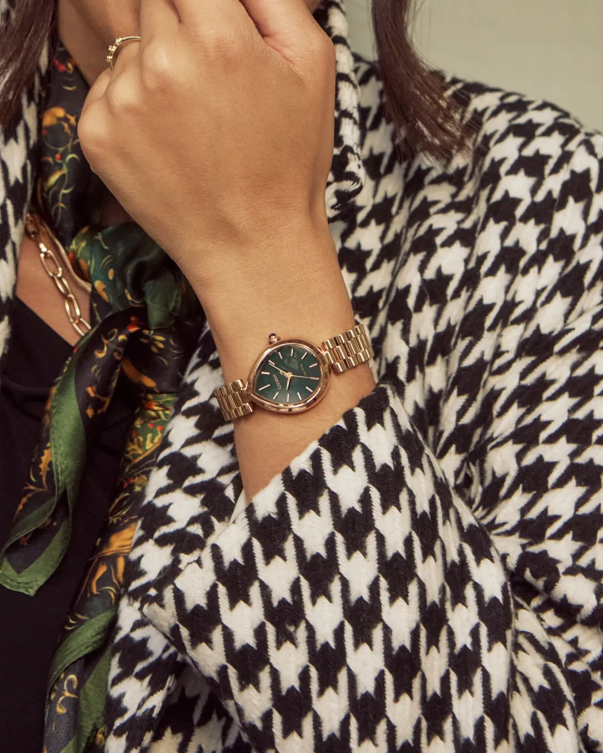 Citizen L Rainell Green Dial Stainless Steel Bracelet EM1203-57X